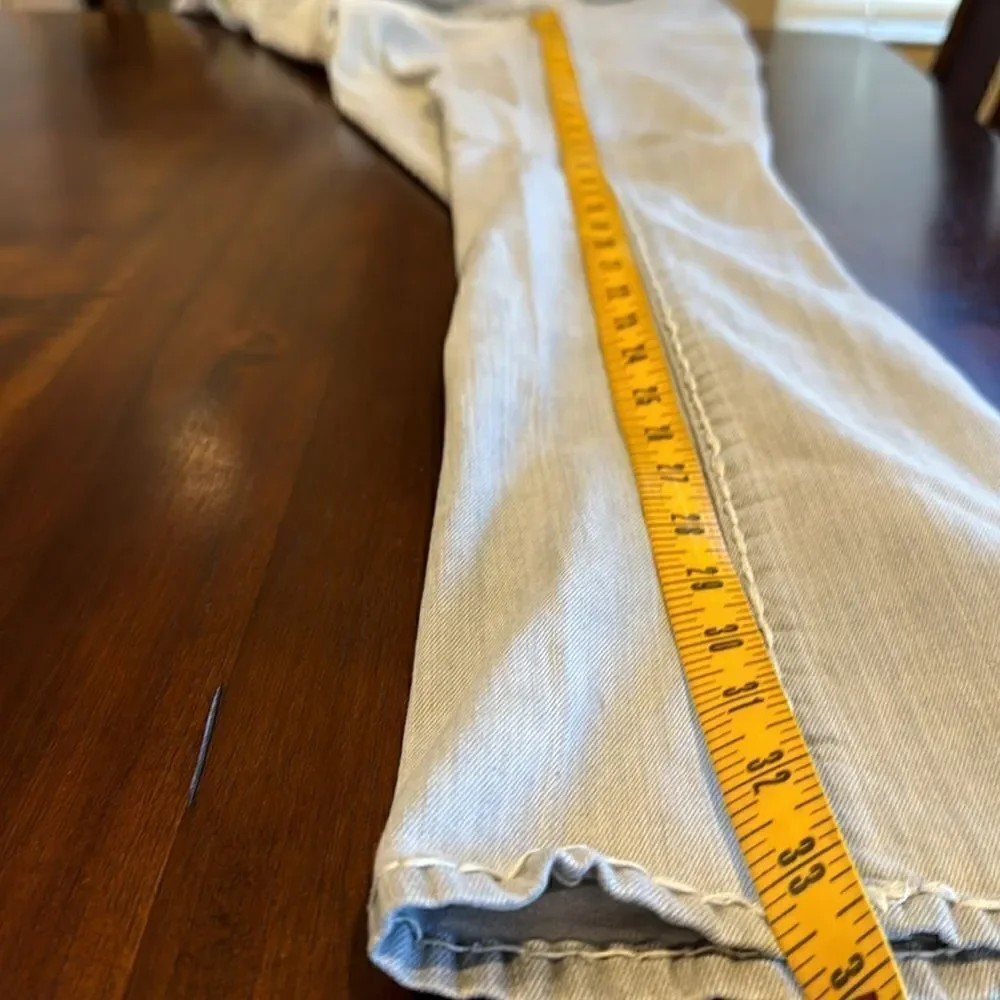True Religion Ricky Straight Leg Gray Jeans Men’s 44x33 Rope Stitch Slim Fit